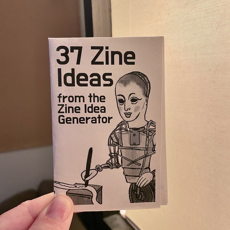 A photo of the Zine Idea Generator mini-zine
